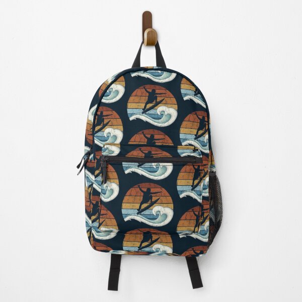 Item preview, Retro Sunset Surfer Kick Out Wave Jumping Surfing designed and sold by Skizzenmonster.