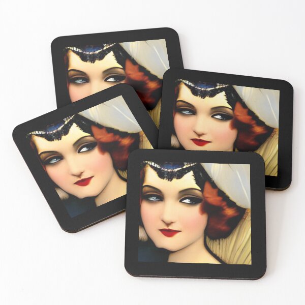 Item preview, Roaring 20's Woman Sexy Flapper with Red Hair Redhead Art Nouveau designed and sold by kattakitty.