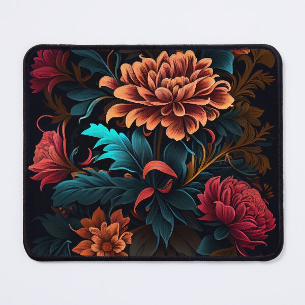 Item preview, Psychedelic Dark Angular Bold Floral Pattern Digital Painting designed and sold by CodeAndColors.