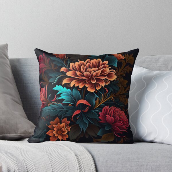 Item preview, Psychedelic Dark Angular Bold Floral Pattern Digital Painting designed and sold by CodeAndColors.