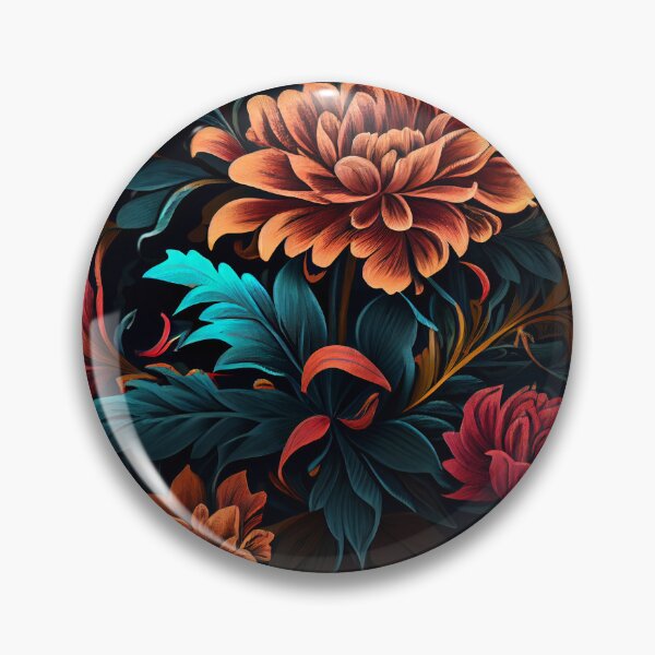 Artikelvorschau, Psychedelic Dark Angular Bold Floral Pattern Digital Painting entworfen und verkauft von CodeAndColors.