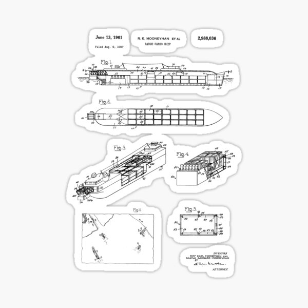 Item preview, Barge Cargo Ship Patent - US2988036 - clear designed and sold by Rayyanz.