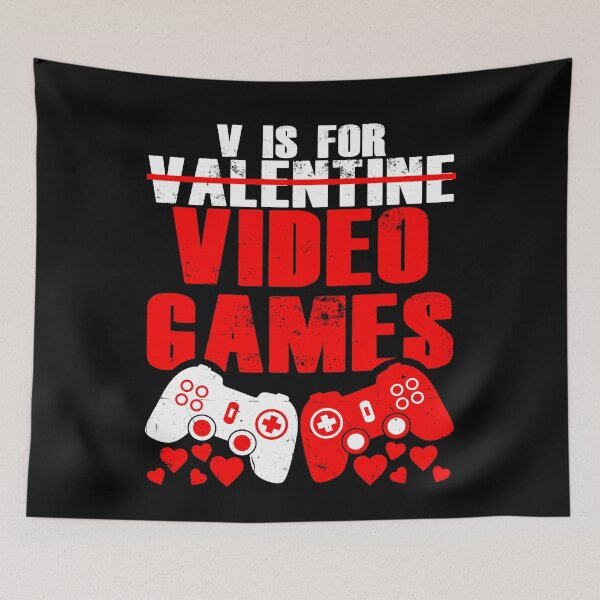 Item preview, V Is For Video Games Funny Gamer Kids Boys Valentines Day Costume Outfit Tee designed and sold by GraphifyArt.