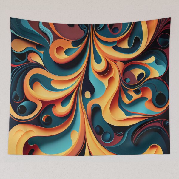 Item preview, Dense Colorful Fluid Flat Traditional Pattern Digital Painting designed and sold by CodeAndColors.