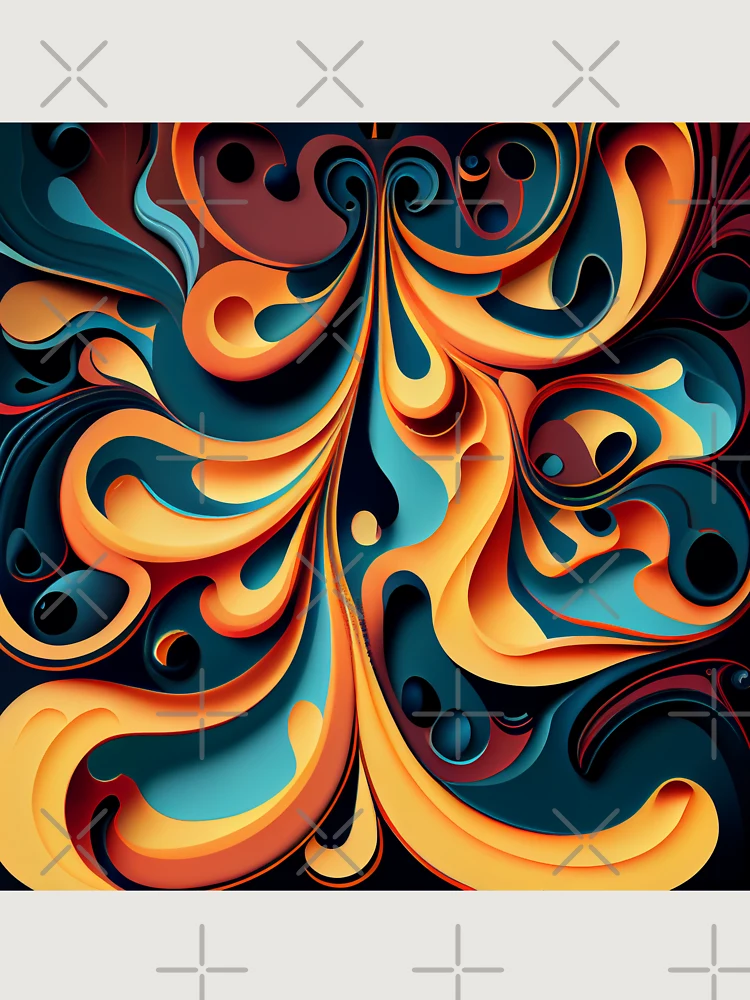 Thumbnail 6 von 6, Premium Oversized Pullover, Dense Colorful Fluid Flat Traditional Pattern Digital Painting designt und verkauft von CodeAndColors.