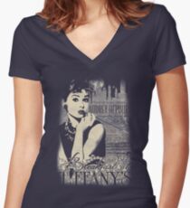 Audrey Hepburn - Breakfast at Tiffany's Women's Fitted V-Neck T-Shirt