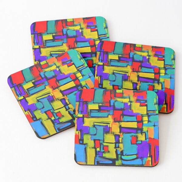 Item preview, Colorful painted squares designed and sold by lalylaura.