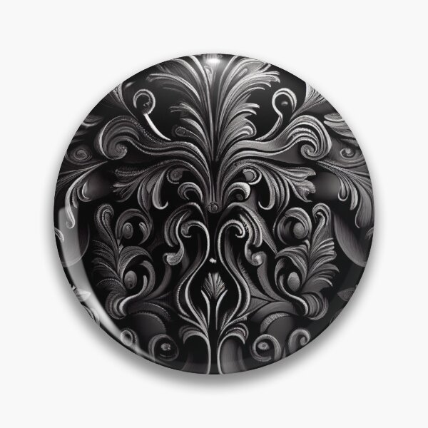 Artikelvorschau, Monochromatic Energetic Calming Baroque Flat Europe Pattern Digital Painting entworfen und verkauft von CodeAndColors.