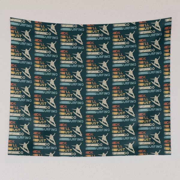 Item preview, OK I’ll Just Go Surfing Wave Kick Out 60s Retro Art Surfer designed and sold by Skizzenmonster.