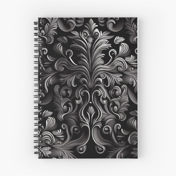 Item preview, Monochromatic Energetic Calming Baroque Flat Europe Pattern Digital Painting designed and sold by CodeAndColors.