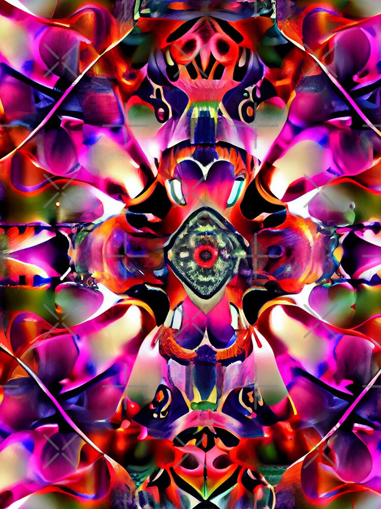 Aperçu 4 sur 4. Coque iPhone avec l'œuvre Psychedelic Light Eclectic Pattern Digital Painting créée et vendue par CodeAndColors.