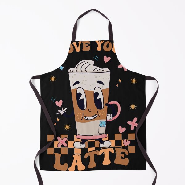 Item preview, I love You A Latte Funny Cute Retro Groovy Latte Valentnes Day NL designed and sold by LauraGaby.