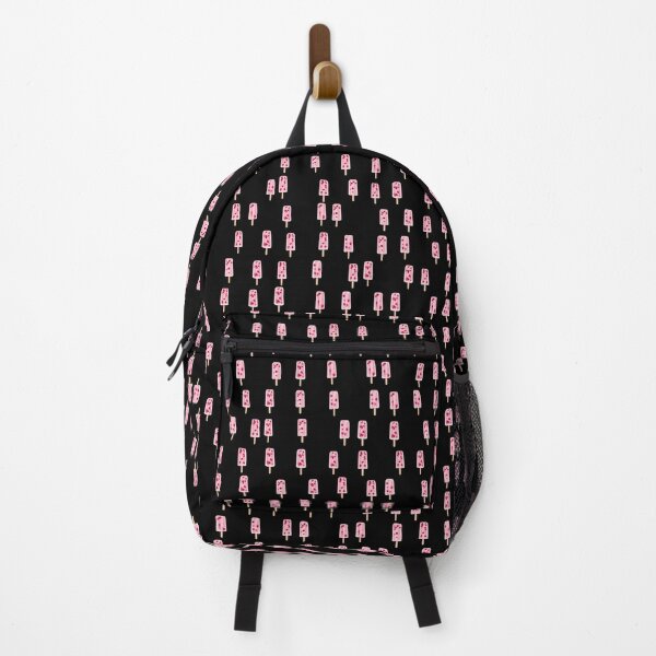 Item preview, Pink berry ice cream on stick pattern on black background designed and sold by JaReVa.