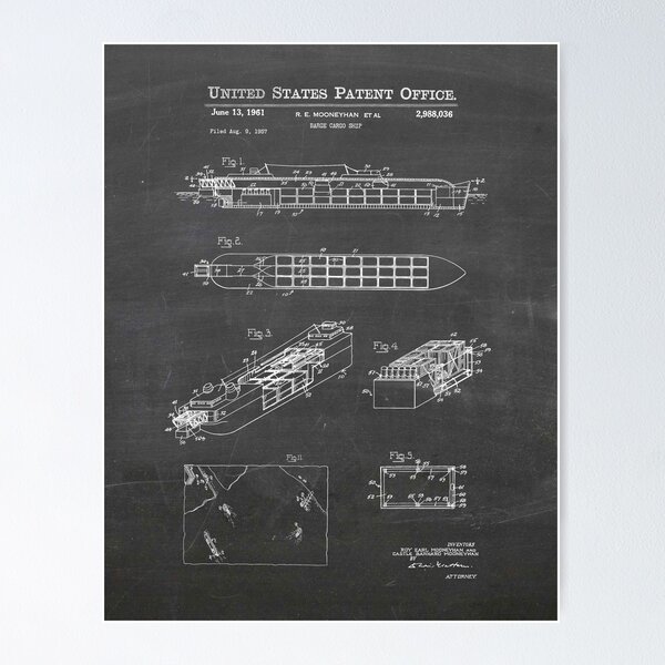 Item preview, Barge Cargo Ship - US2988036 - black designed and sold by Rayyanz.