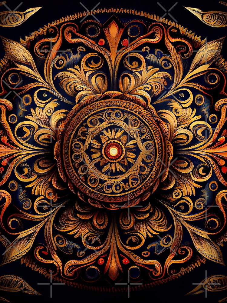 Thumbnail 3 von 3, Tuch, Luxury Circular Mystical Bold Western Pattern Digital Painting designt und verkauft von CodeAndColors.