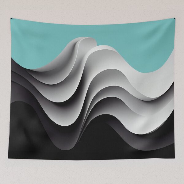 Item preview, Black and White Graphic 3D Waves Illusion designed and sold by KOTOdesign.