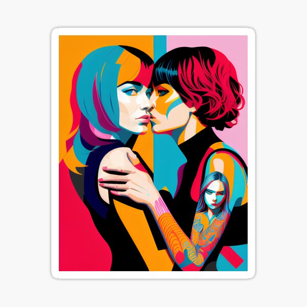 Lesbian Pop Art Sticker For Sale By Unclelanny Redbubble