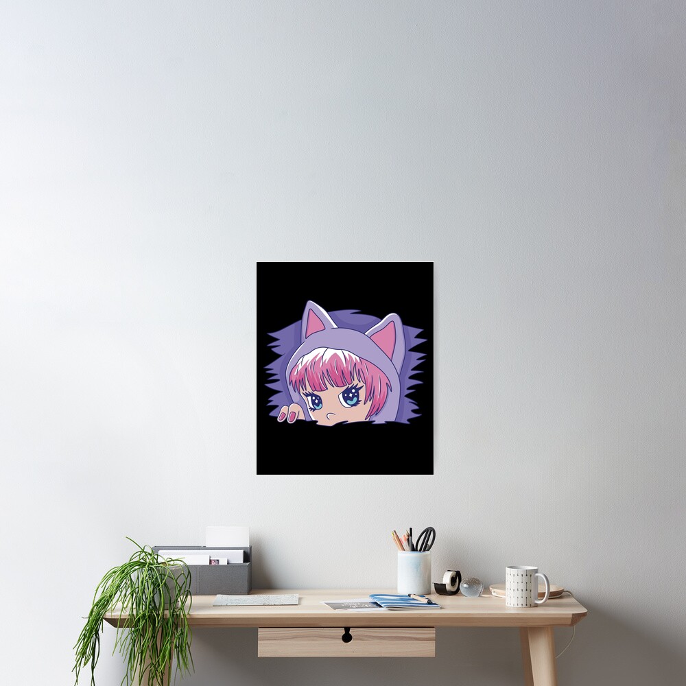 Anime cat girl Art Board Print by DerSenat