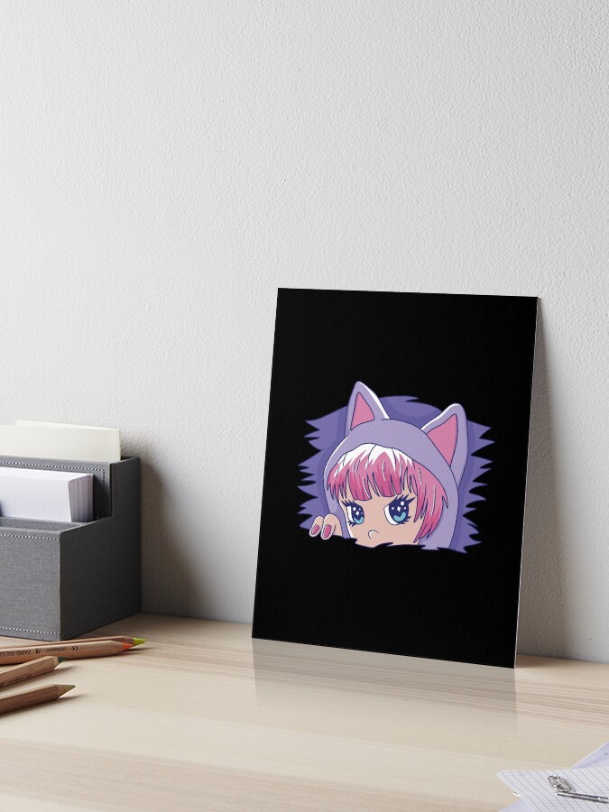 Anime cat girl Art Board Print by DerSenat