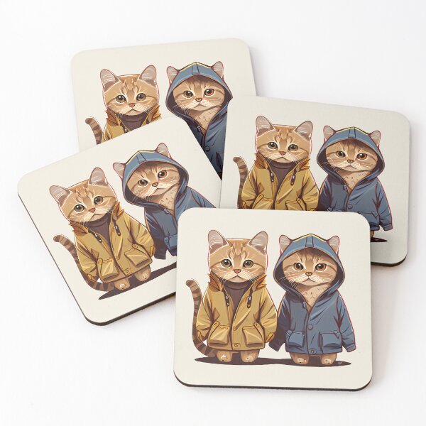 Item preview, Cute Cats Kittens in Anorak Coat  designed and sold by Tellingmoon.