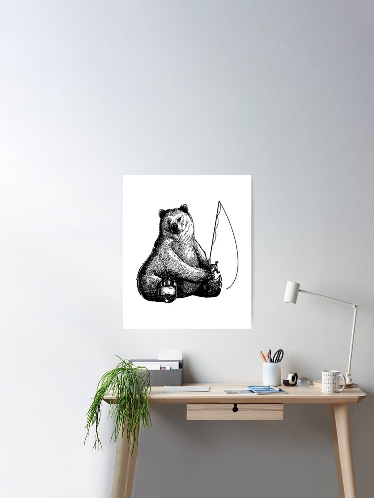 Bear fishing Art Board Print by DerSenat