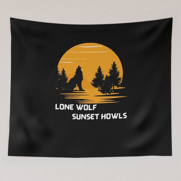 Item preview, Lone wolf  sunset howls designed and sold by CannyGoods.
