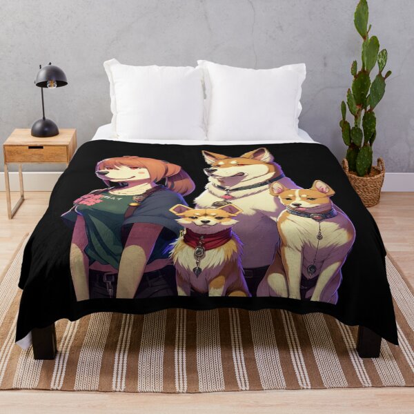 Item preview, Anime dogs, group photo, cute puppies with parents, dog lovers designed and sold by AnimalArtPhotos.