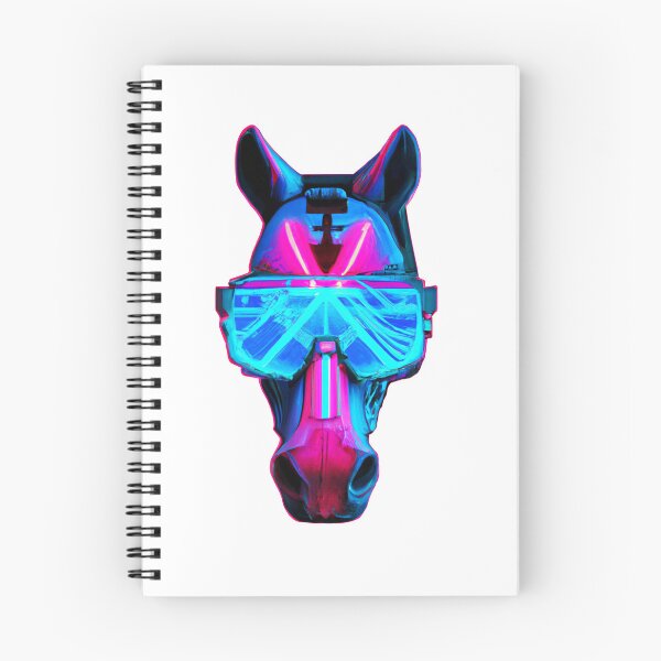 Aperçu de l'œuvre Neon Knight: Le cheval cyberpunk futuriste créée et vendue par BaseYourIstinct.