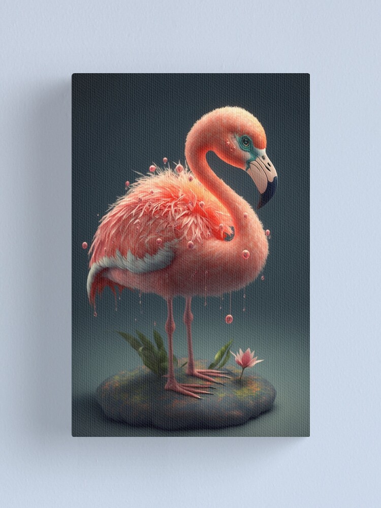 Flamingo With High Leather Boots And Mask Canvas Painting Modern Posters  Animal Wall Art Pictures For Living Room Home Decor