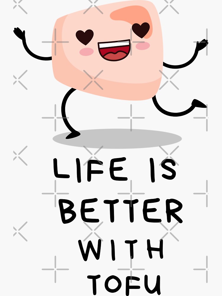 "Life Is Better with Tofu, Tofu Emoji" Sticker for Sale by BanksiaArt