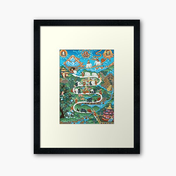 Buddhism Print - The Nine Mental Abidings Samatha Framed Art Print