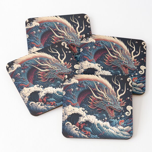 Item preview, dragon in the middle of a wave designed and sold by AeonGraphic.