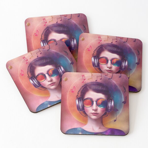 Item preview, DJ Girl Surreala Illustration designed and sold by KOTOdesign.