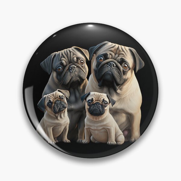 Item preview, Cute pugs family gift, group photo, cute puppies with parents, dog lovers designed and sold by AnimalArtPhotos.