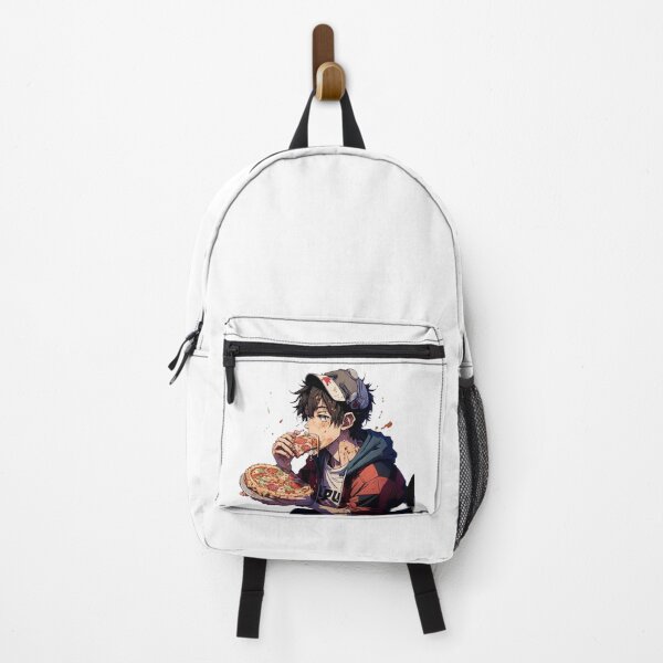 Item preview, Anime Boy eating pizza designed and sold by PurpleHydrogen.