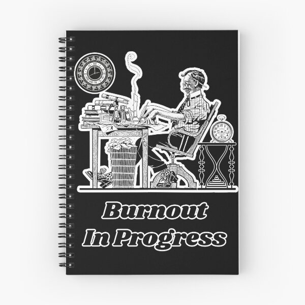 Item preview, 'Burnout In Progress' Corporate Workaholic Design - Retro Illustration Design for T-shirts, mugs, phone cases and other accessories designed and sold by Ridiculam Toga.