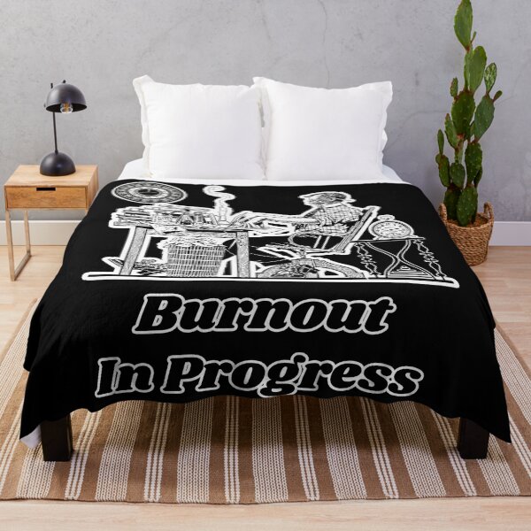 Item preview, 'Burnout In Progress' Corporate Workaholic Design - Retro Illustration Design for T-shirts, mugs, phone cases and other accessories designed and sold by Ridiculam Toga.