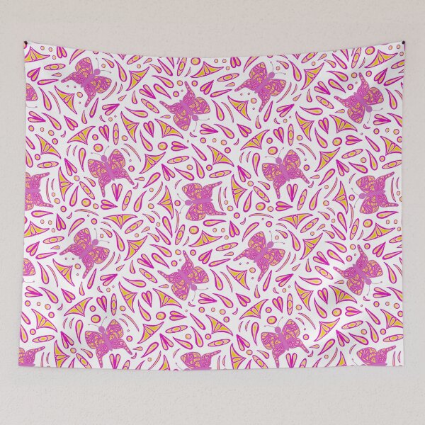 Item preview, Pink and Yellow Doodle Butterfly  designed and sold by dKarthdesign.