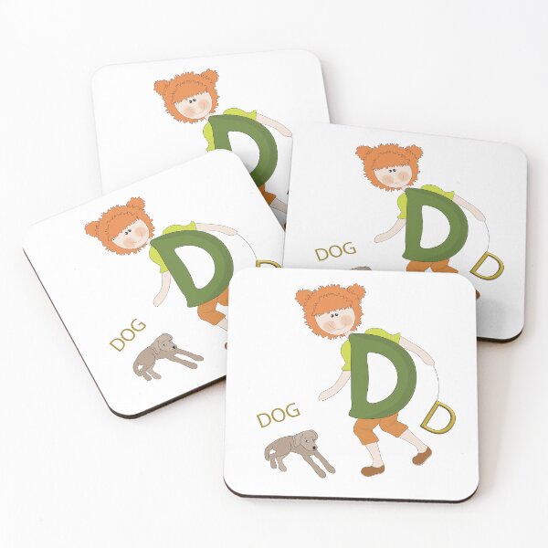Item preview, Letter D with a dog designed and sold by SunGraphicArt.