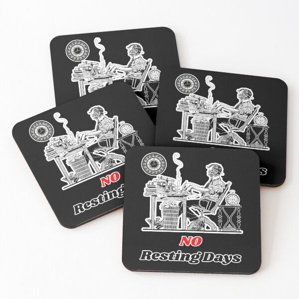 Item preview, ''No Resting Days' Corporate Workaholic Design - Retro Illustration Design for T-shirts, mugs, phone cases and other accessories designed and sold by Ridiculam Toga.