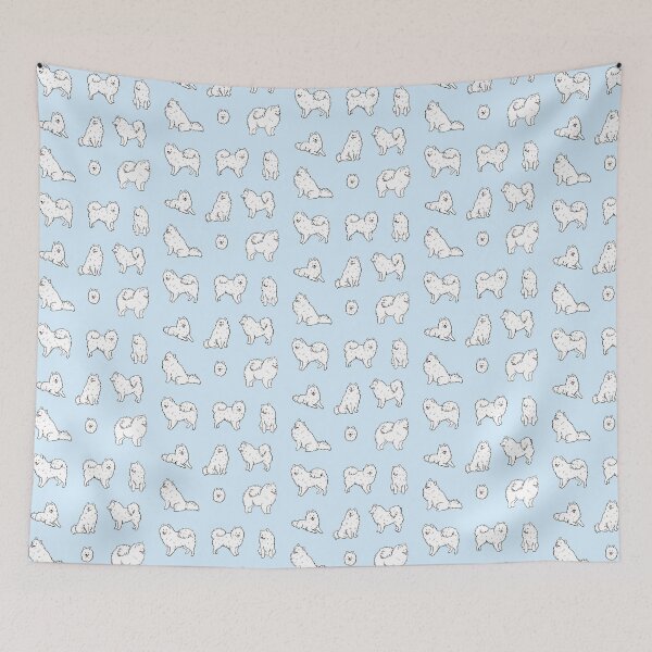Item preview, American eskimo Dog cute small white fluffy dog illustration  designed and sold by Yarafantasyart.