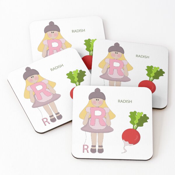 Item preview, Letter R and radish designed and sold by SunGraphicArt.