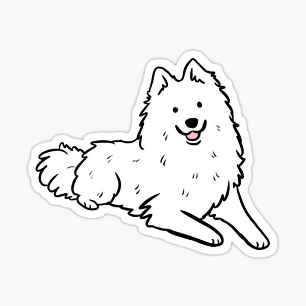 American eskimo Dog cute illustration  Sticker