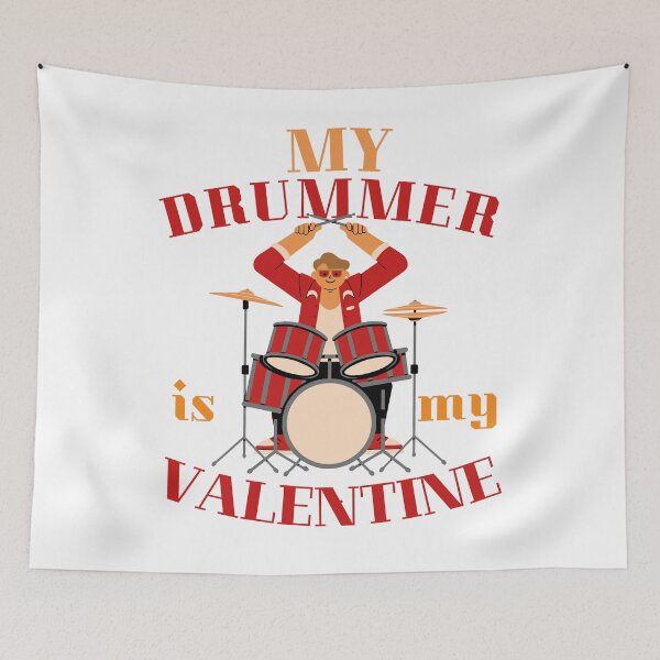 Item preview, My Drummer is my Valentine. Funny gifts for percussion lovers.  designed and sold by facePale.