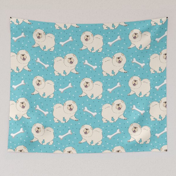 Item preview, Happy White Cream Chow Chow designed and sold by Lulupainting.