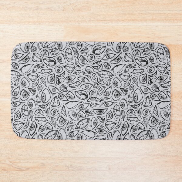 Item preview, Doodle Faces Black and White Pattern designed and sold by Nuvvola.