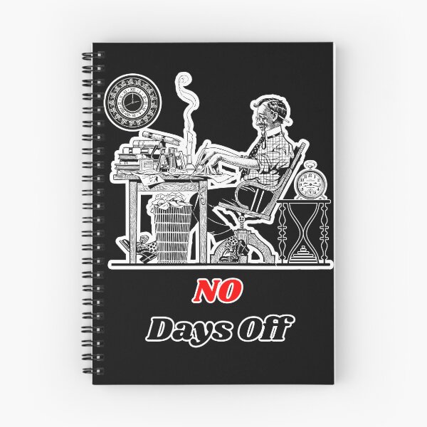 Item preview, 'No Days Off' Corporate Workaholic Design - Retro Illustration Design for T-shirts, mugs, phone cases and other accessories designed and sold by Ridiculam Toga.