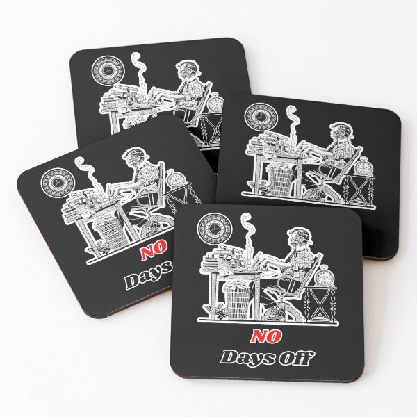 Item preview, 'No Days Off' Corporate Workaholic Design - Retro Illustration Design for T-shirts, mugs, phone cases and other accessories designed and sold by Ridiculam Toga.