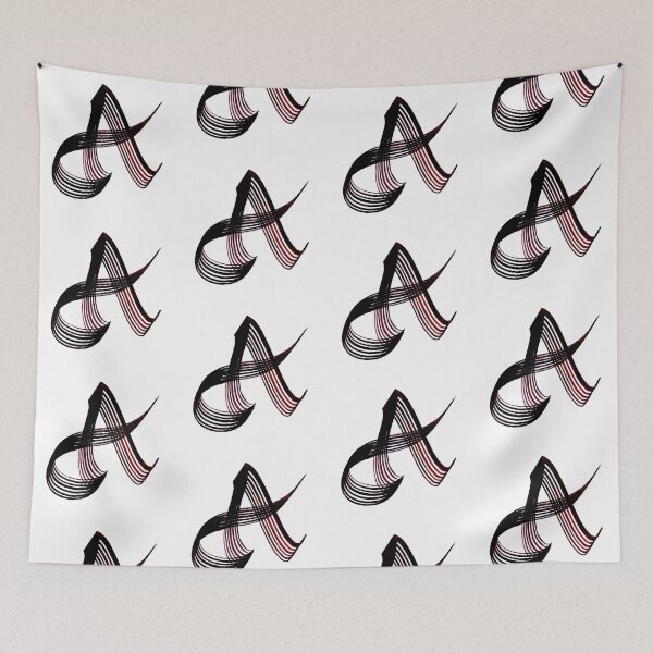 Item preview, Letter "A" In Stylish English  Calligraphy With Handmade Bamboo Pen designed and sold by HAMID IQBAL KHAN.