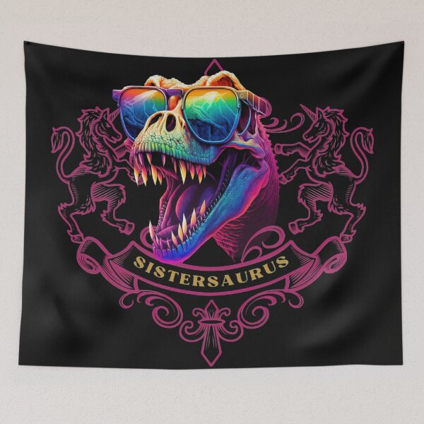 Item preview, SisterSaurus T Rex Dinosaur with Sunglasses Vintage Funny designed and sold by CoyoteStudio.